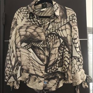 Snake print Silk Roberto Cavalli shirt